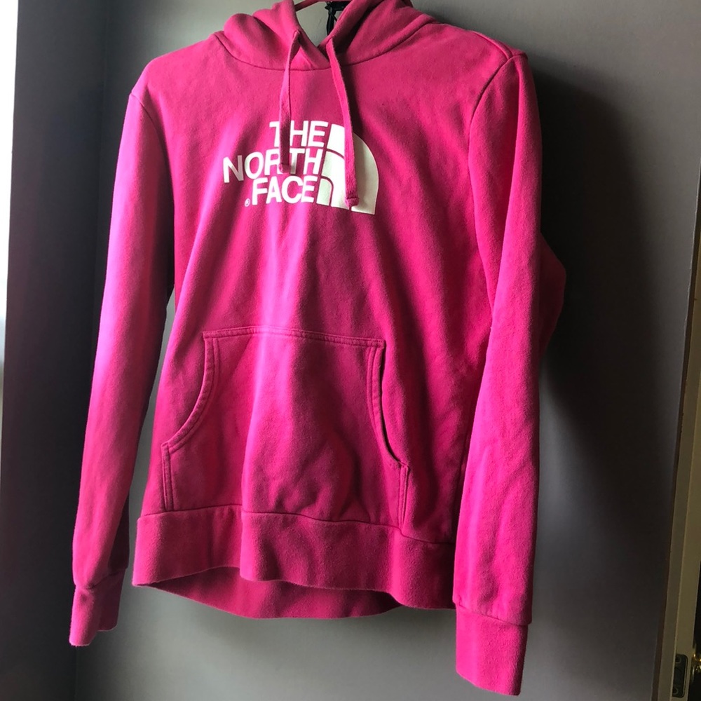 Pink north face sweatshirt